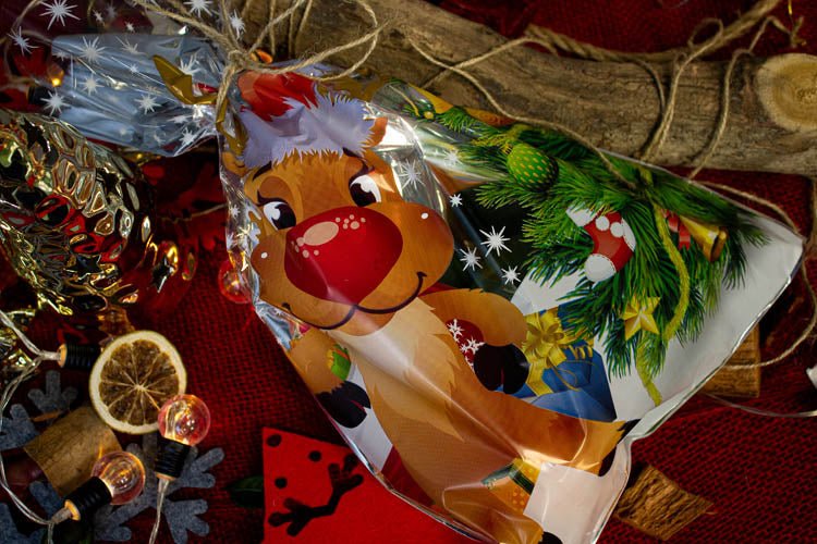 Weihnachten Cellophantüten set 5er Rentier - AllBags
