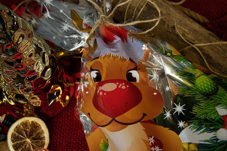 Weihnachten Cellophantüten set 5er Rentier
