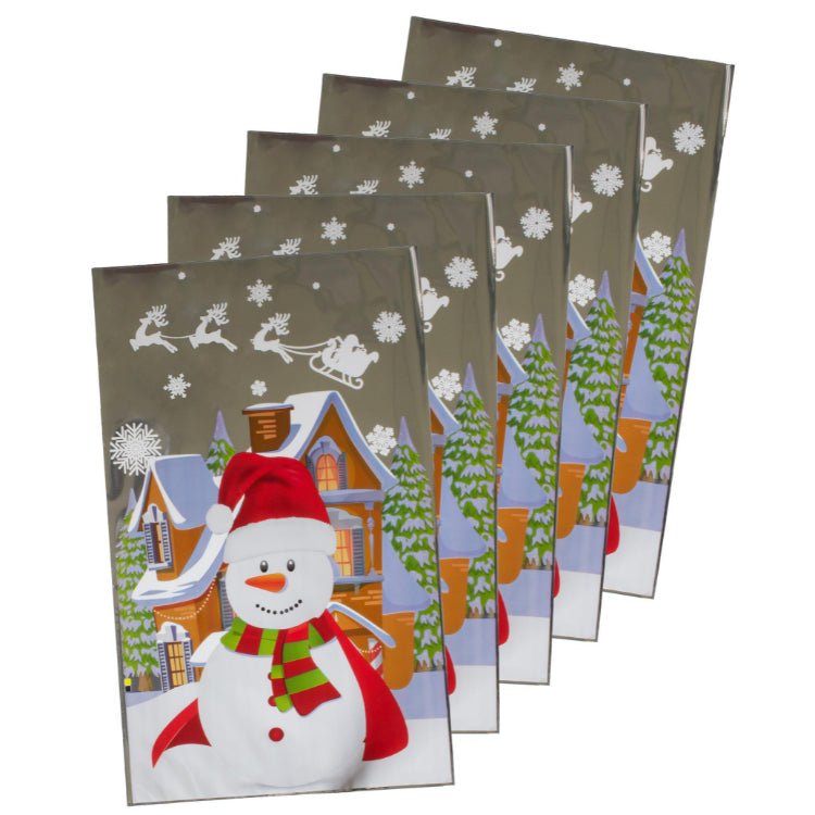 Weihnachten Cellophantüten set 5er Schneemann