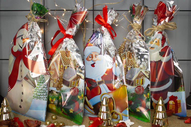 Weihnachten Cellophantüten set 5er Verschiedene Ausführungen - AllBags