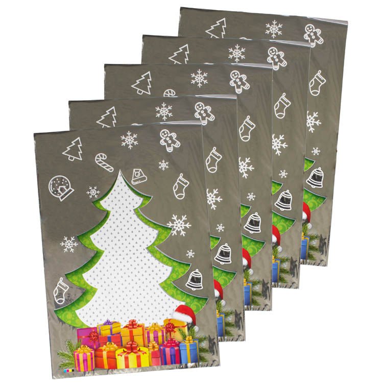 Weihnachten Cellophantüten set 5er Weihnachtsbaum