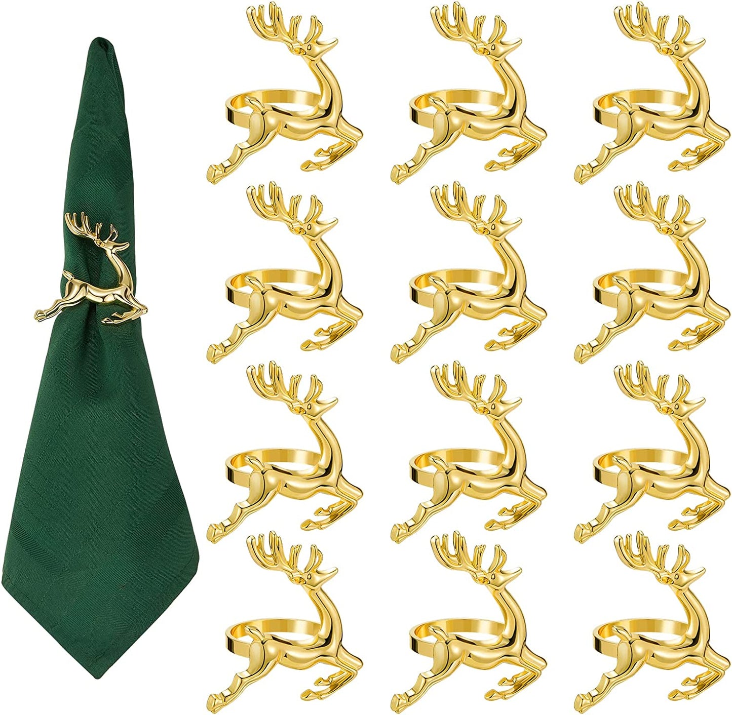 Weihnachten serviettenringe Rentier Gold - AllBags