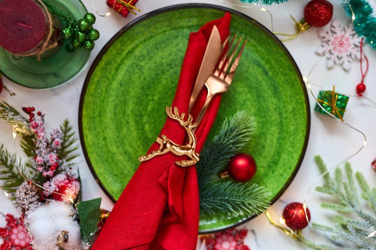 Weihnachten serviettenringe Rentier Gold - AllBags