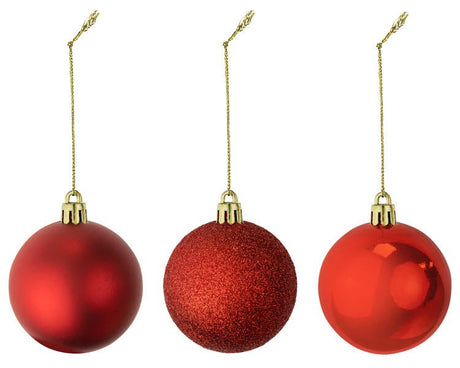 Weihnachtskugeln Weihnachtsdeko Set Rot set 24er