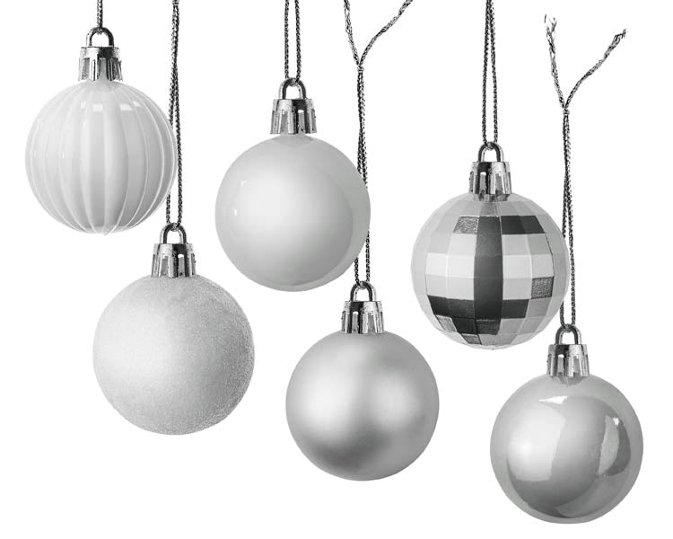 Weihnachtskugeln Weihnachtsdeko Set Silber set 36er - AllBags