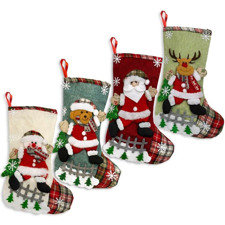 Weihnachtsstrumpf 4er Set 32cm - AllBags