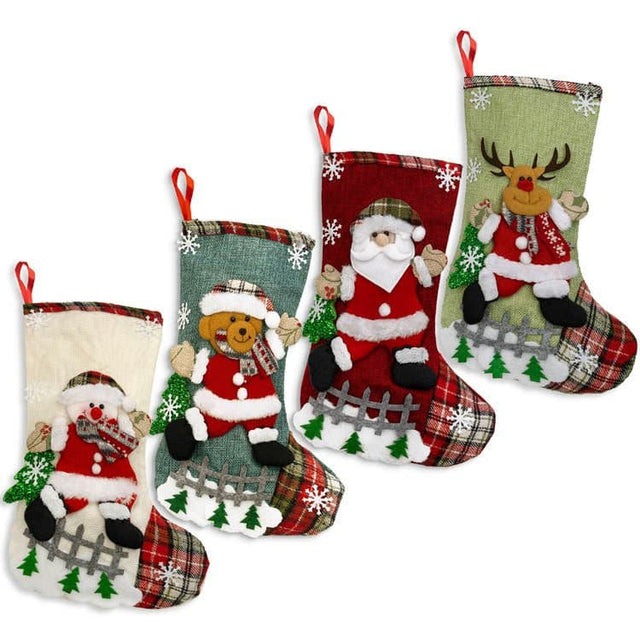 Weihnachtsstrumpf 4er Set 32cm