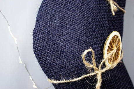 Weihnachtsstrumpf Weihnachten Jutesocke Marineblau 43cm