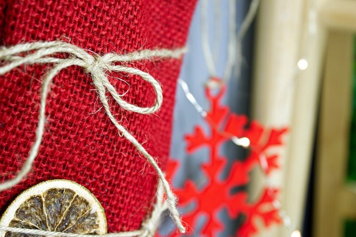 Weihnachtsstrumpf Weihnachten Jutesocke Rot 43cm - AllBags