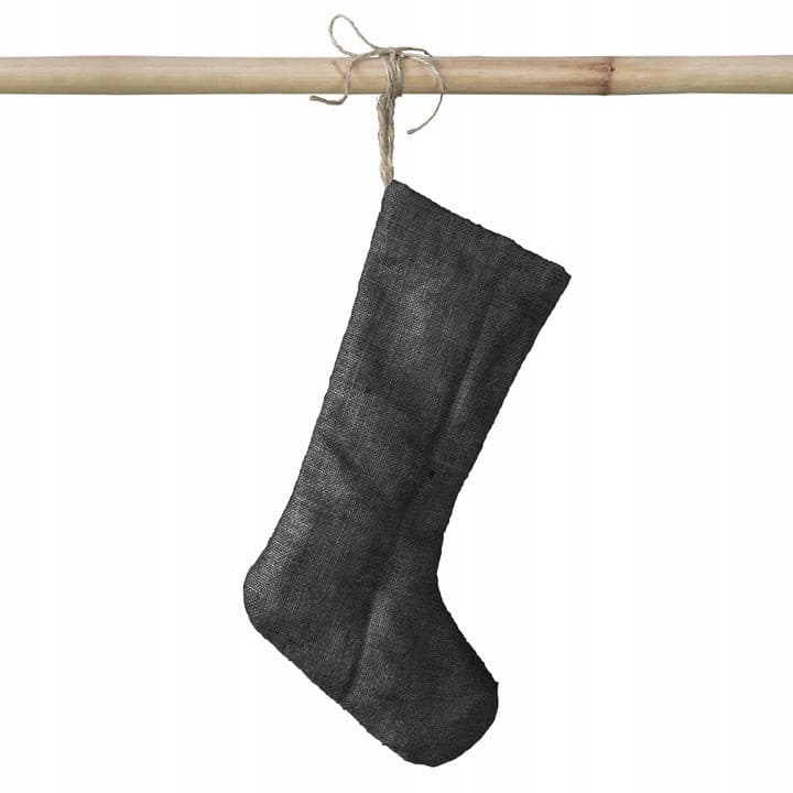 Weihnachtsstrumpf Weihnachten Jutesocke Schwarz 43cm - AllBags