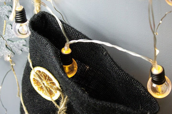 Weihnachtsstrumpf Weihnachten Jutesocke Schwarz 43cm