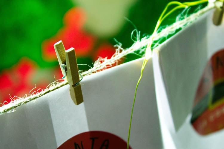 Adventskalender Zum Befüllen 24 Papiertüten Holz Miniklammern