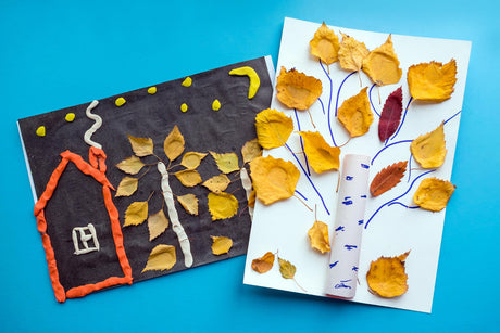 Herbstblätter zum Spielen für Kinder? Ideen für Blattkunst