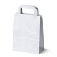 Papiertüte mit flachem Griff 180x80x230mm Weiß