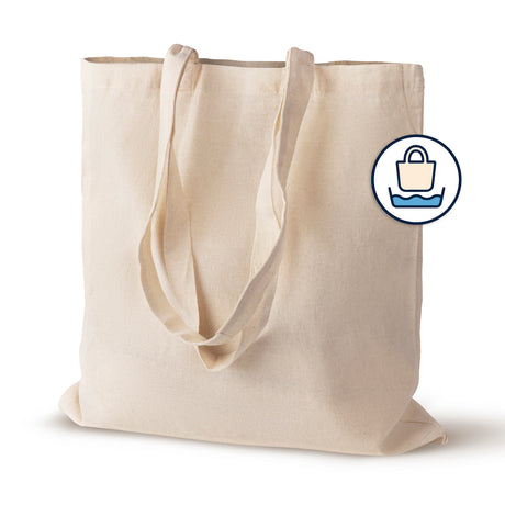 Baumwolltasche 38x42 cm ECRU 220g - dekatiert, Griff 70 cm