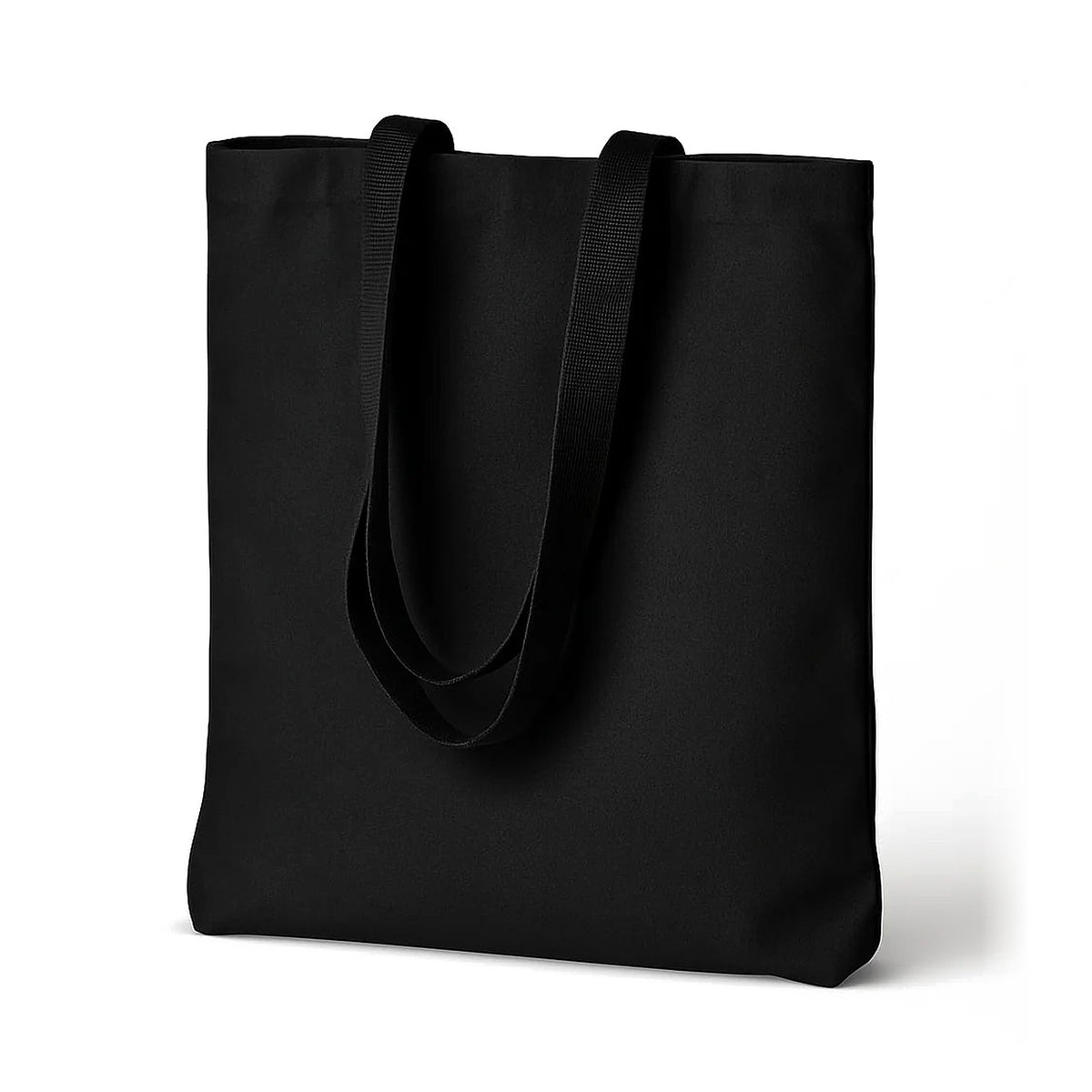 Baumwolltasche Schwarz 380x420 mm Griff: 70 cm