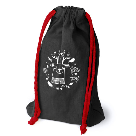 Weihnachts-Baumwolltasche 150x300mm Schwarz