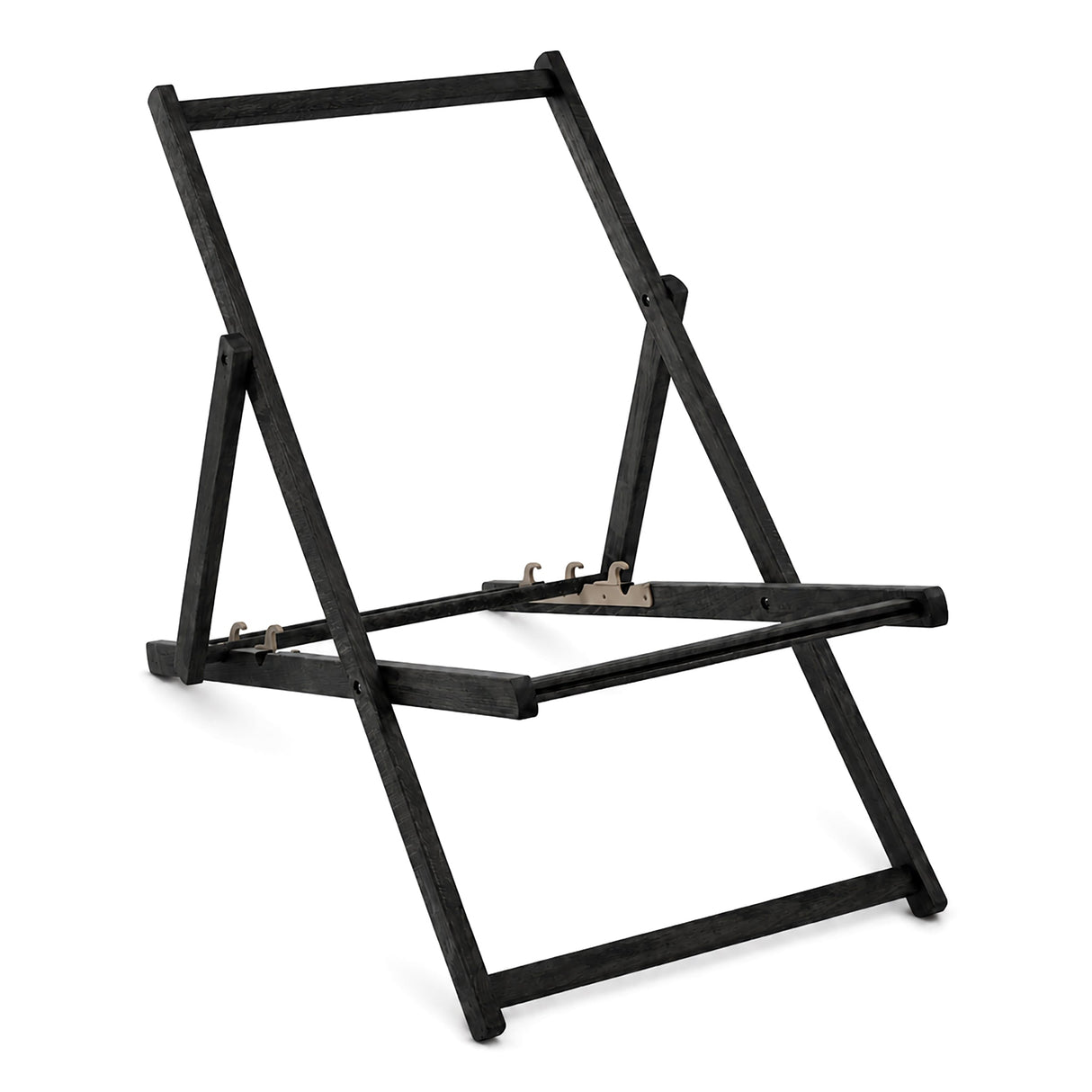 Holzliegestuhl SUMMER VIBES - Schwarzes geöltes Gestell PREMIUM