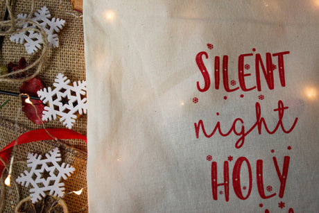 Weihnachts-Baumwolltasche 250x400mm Ecru