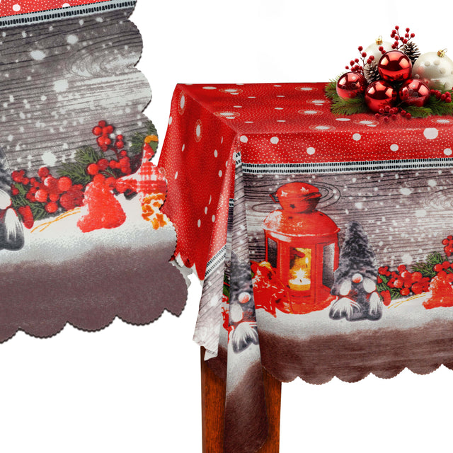 Weihnachtstischdecke für den Weihnachtstisch 150 x 180 cm Laterne