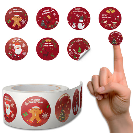Weihnachtsaufkleber Rot 500St.