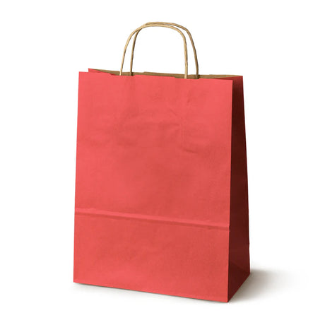 Papiertüte mit gedrehtem Griff 240x100x320mm Rot