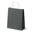 Papiertragetasche mit Kordelgriff 18+8x22,5 cm, 100 g/m², schwarz Weiß