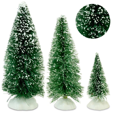 SET 3x Schneebedeckter Weihnachtsbaum