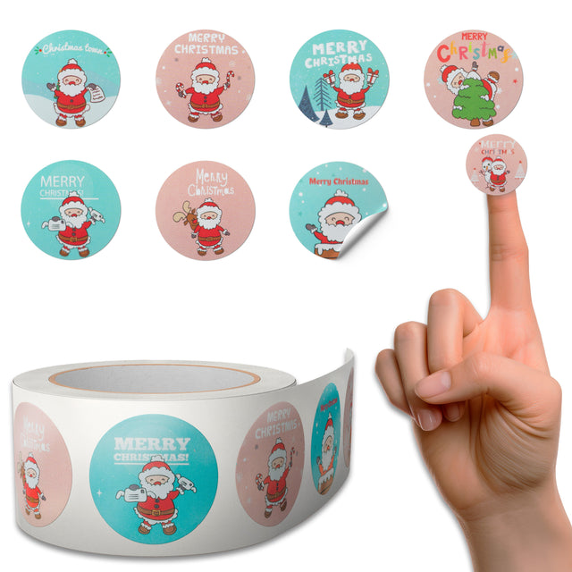 Bunte Weihnachtsaufkleber, 500 Stück.