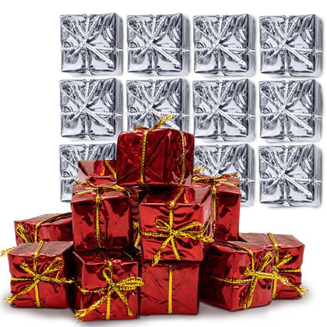 Weihnachtsbaumanhänger Rot, Silber 24 St.