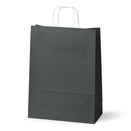 Papiertüte mit gedrehtem Griff 240x100x320mm Schwarz Weiß