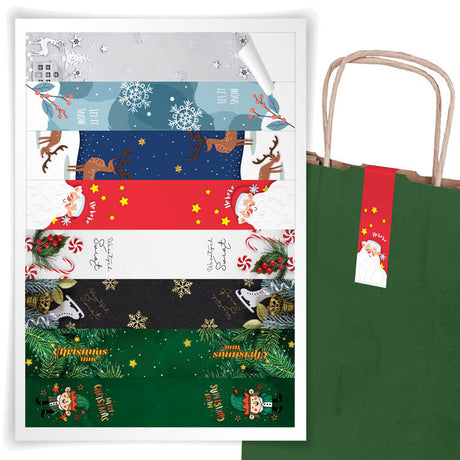 Große Weihnachtsaufkleber für Geschenke BLATT MIX