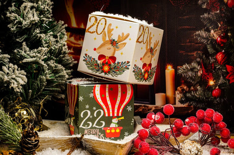 Weihnachtliches buntes Boxen-Set für Adventskalender 24-tlg.