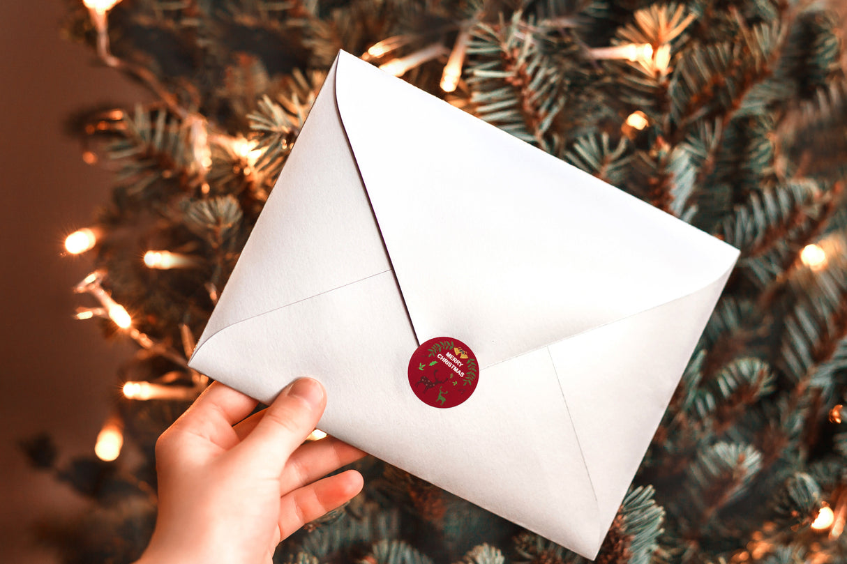 Weihnachtsaufkleber Rot 500St.