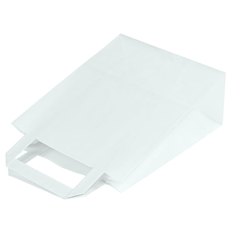 Papiertüte mit flachem Griff 180x80x230mm Weiß