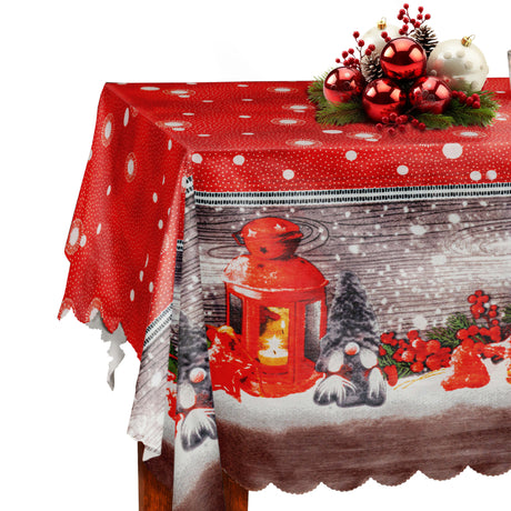 Weihnachtstischdecke für den Weihnachtstisch 150 x 180 cm Laterne