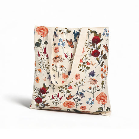 Baumwolltasche Blumen 35x38cm