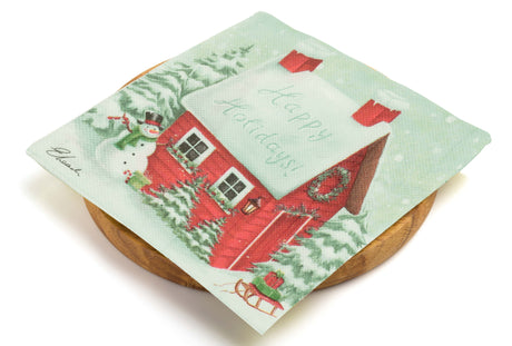 Servietten mit einem Weihnachtshaus 20 Stück