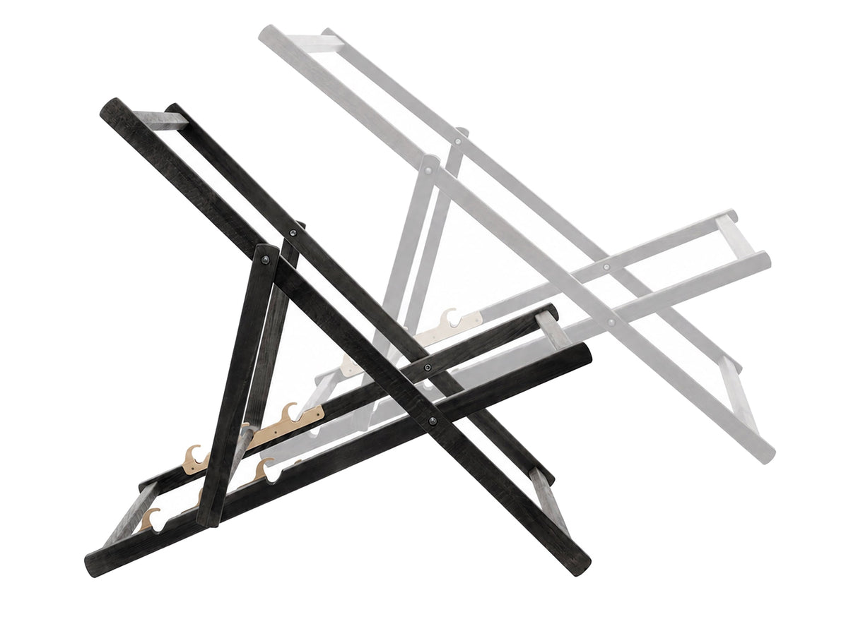 Holzliegestuhl COOL SUMMER - schwarzes Gestell geölt PREMIUM