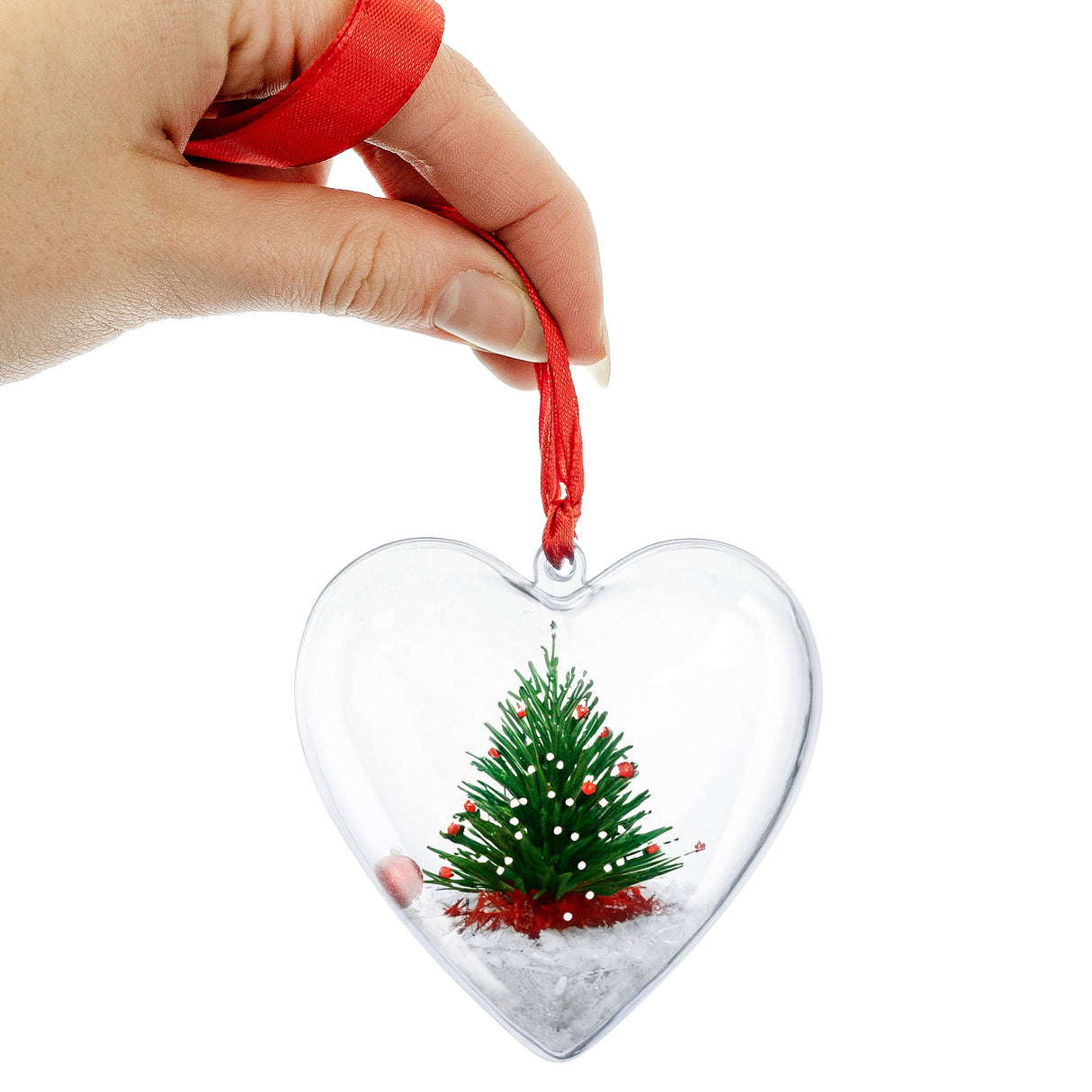 Transparente Kunststoffkugeln Herz 5 St.