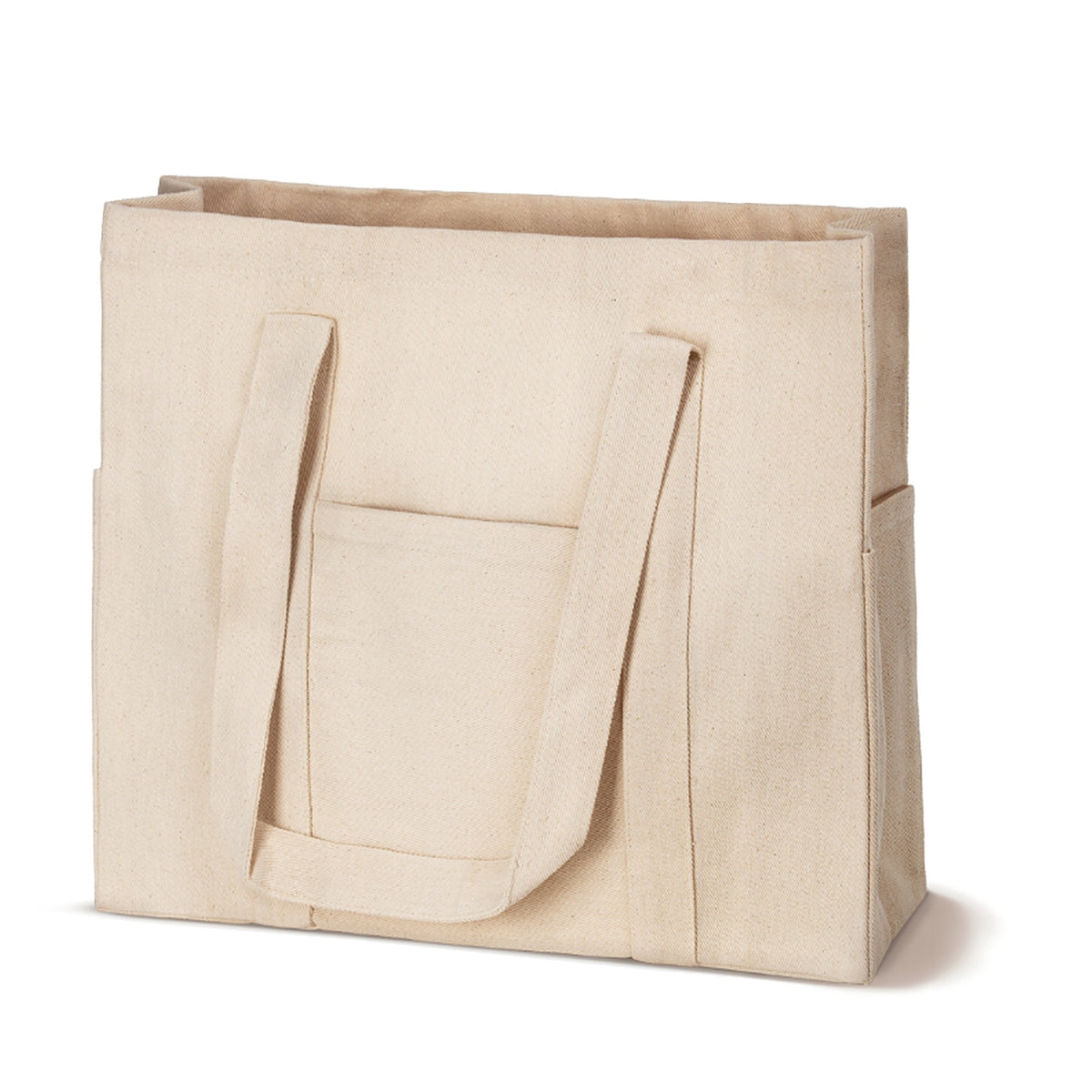 Baumwolltasche 38 x 10 x 10 x 35 cm, 320 g/m², natur, mit Innentasche