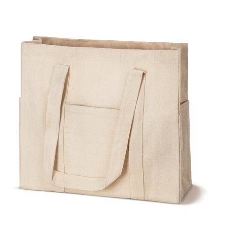 Baumwolltasche 38 x 10 x 10 x 35 cm, 320 g/m², natur, mit Innentasche