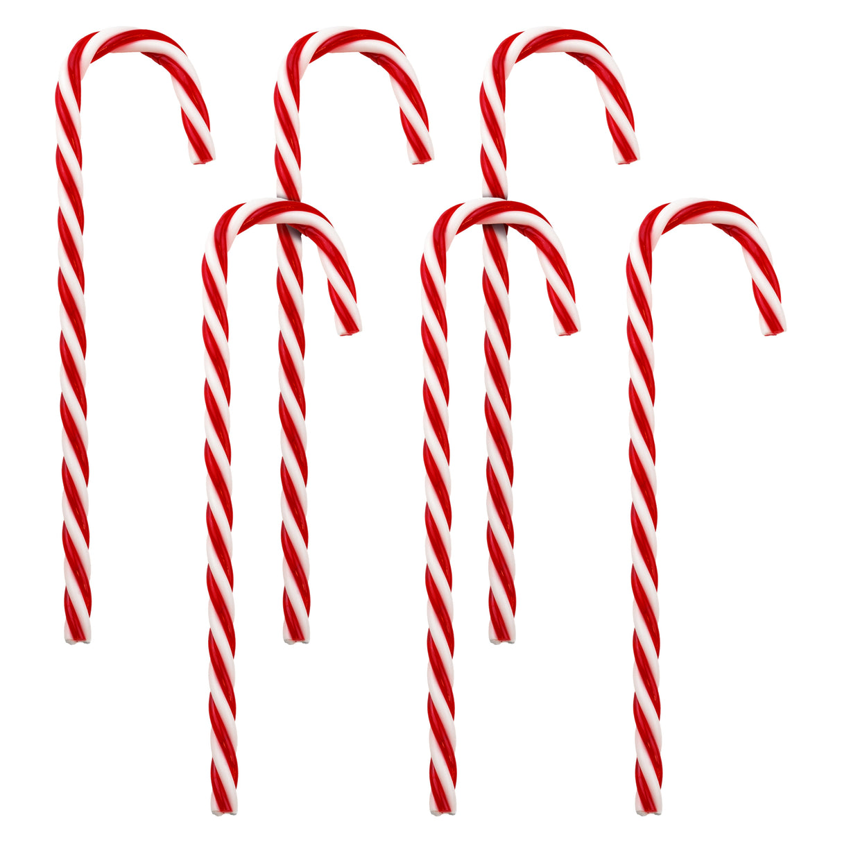 Weihnachtsstöcke weiß und rot, 6er-Set.