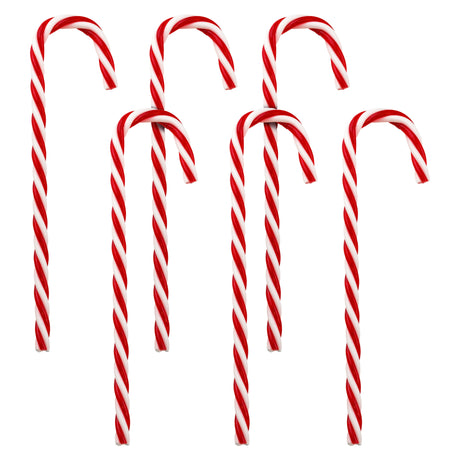 Weihnachtsstöcke weiß und rot, 6er-Set.