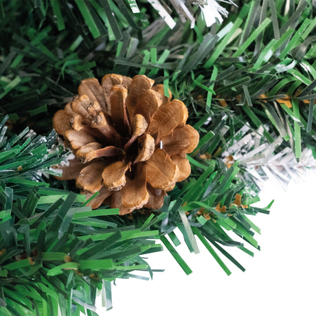 Künstlicher Weihnachtsbaum mit Zapfen, beschneit, 220 cm