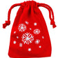 Weihnachtssack 10x15cm rote Schneekugeln