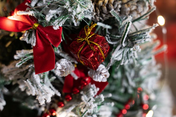 Weihnachtsbaumanhänger Rot, Silber 24 St.