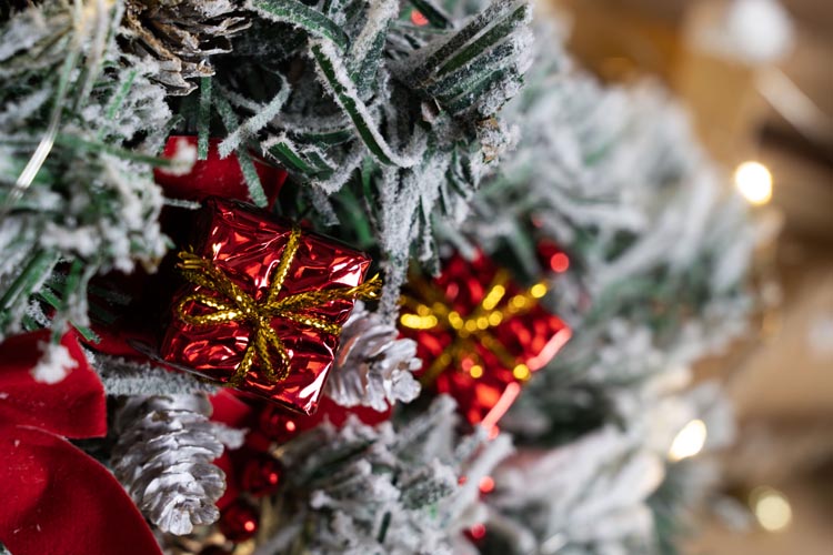 Weihnachtsbaumanhänger Rot, Silber 24 St.