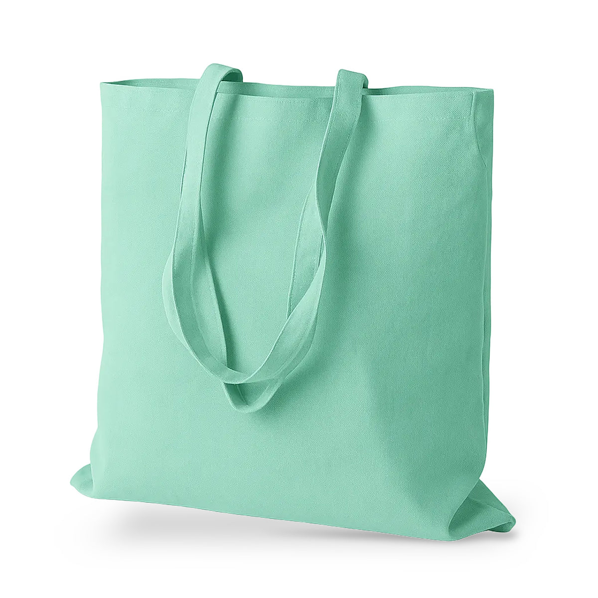 Baumwolltasche 38 x 42 cm, Henkel 70 cm, 145 g/m², mint