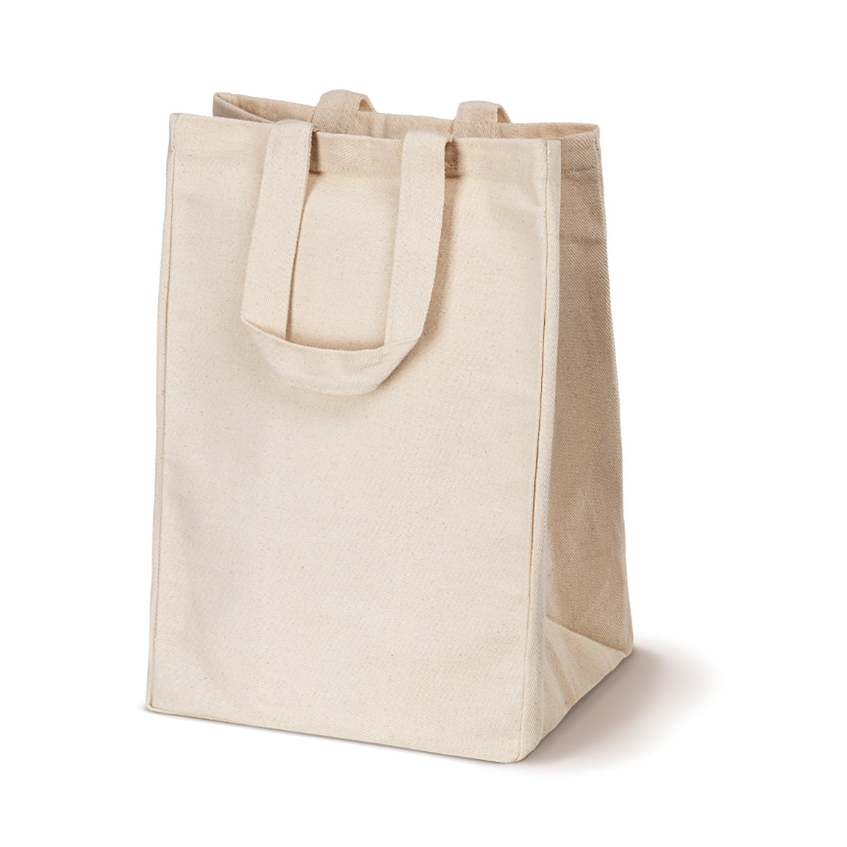 Baumwolltasche 25 x 18 x 18 x 36 cm, 320 g/m², natur, mit Innentasche